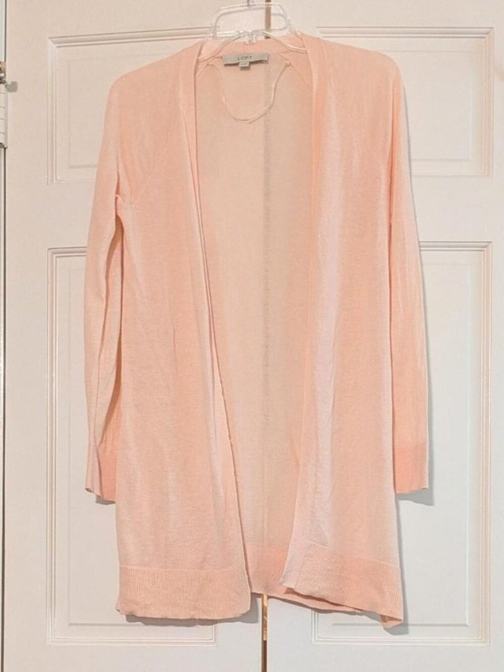 LOFT Women's Pink and Orange Cardigan